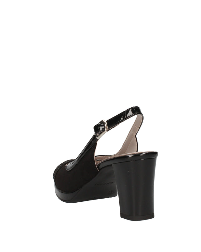 Cinzia Soft scarpe spuntate in camoscio con tacco in vernice