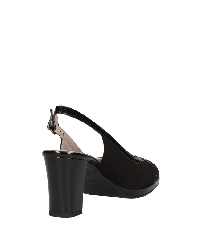 Cinzia Soft scarpe spuntate in camoscio con tacco in vernice