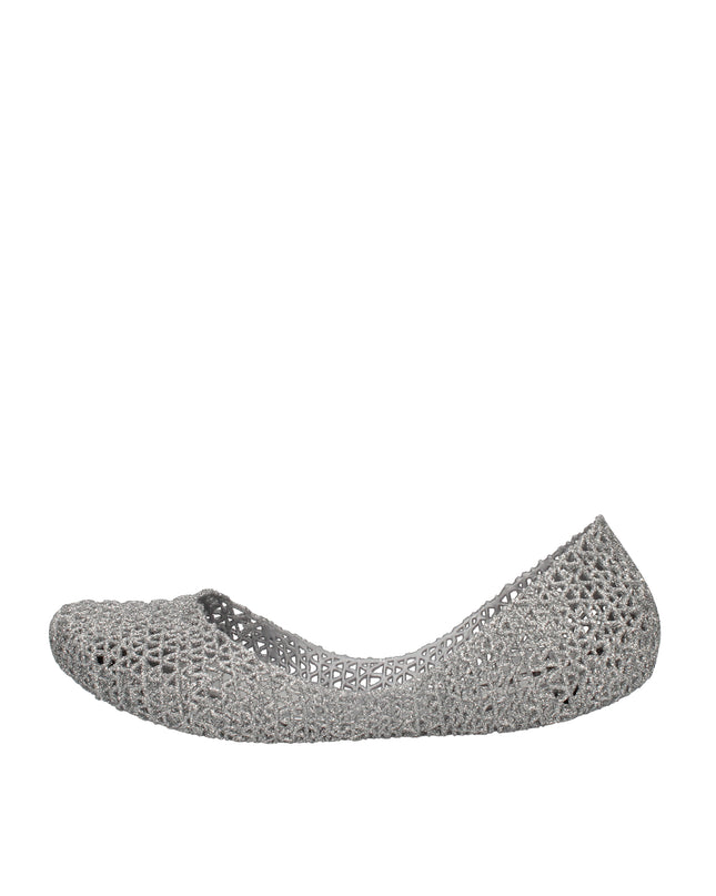 Melissa Campana Papel VII AD ballerine con glitter applicati Argento