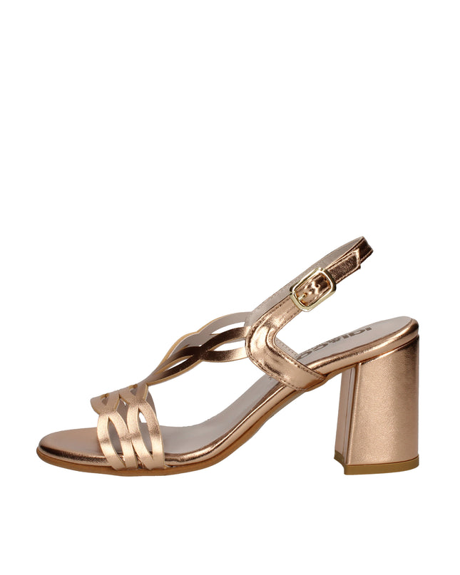 Igi&co sandali intrecciati in pelle laminata con tacco