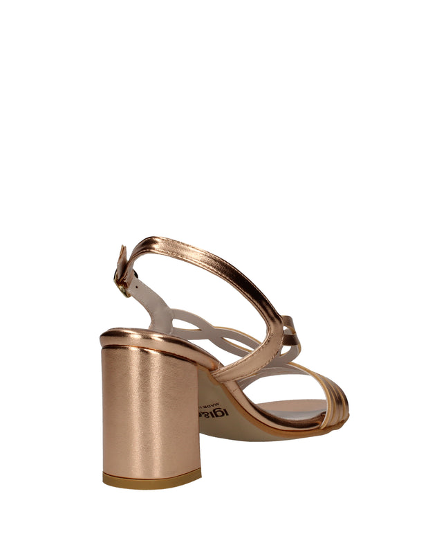 Igi&co sandali intrecciati in pelle laminata con tacco