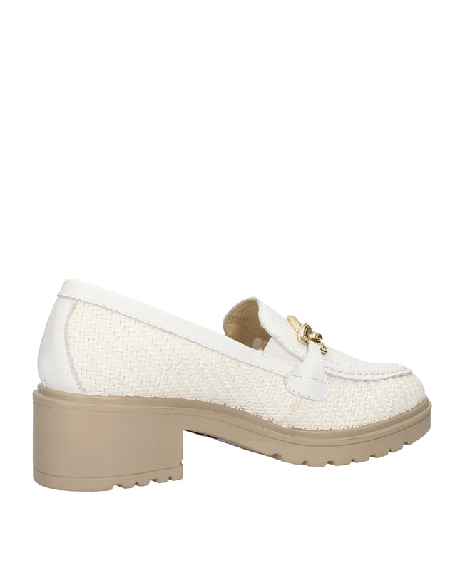 Igi&co mocassini in pelle intrecciata con tacco a blocco