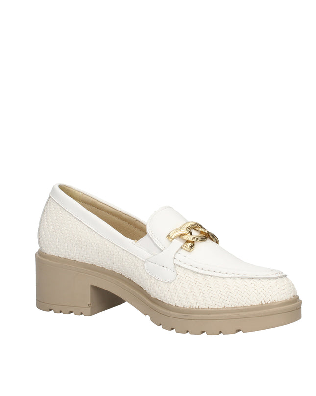 Igi&co mocassini in pelle intrecciata con tacco a blocco