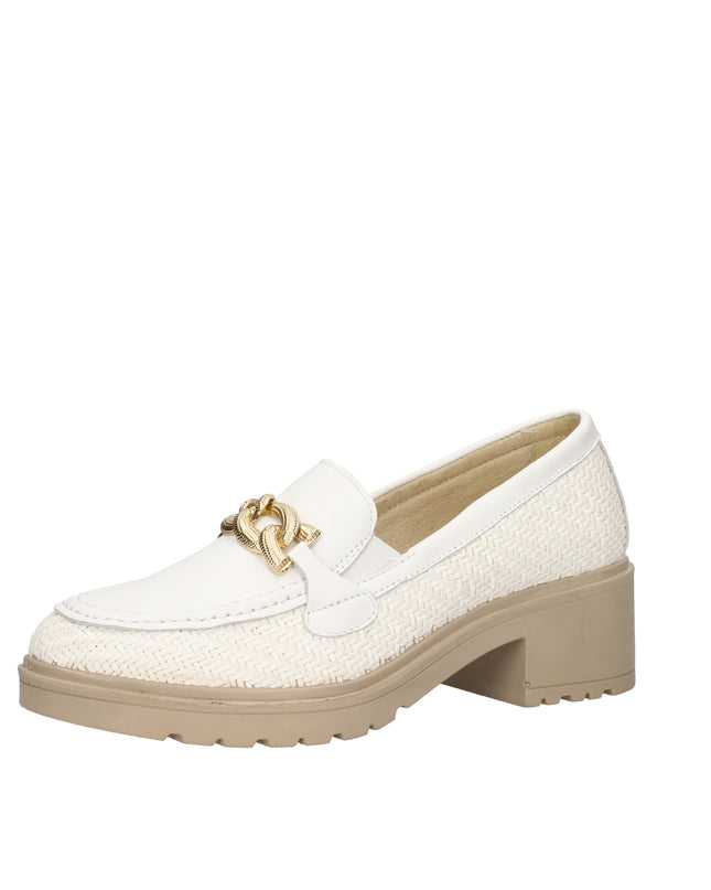 Igi&co mocassini in pelle intrecciata con tacco a blocco