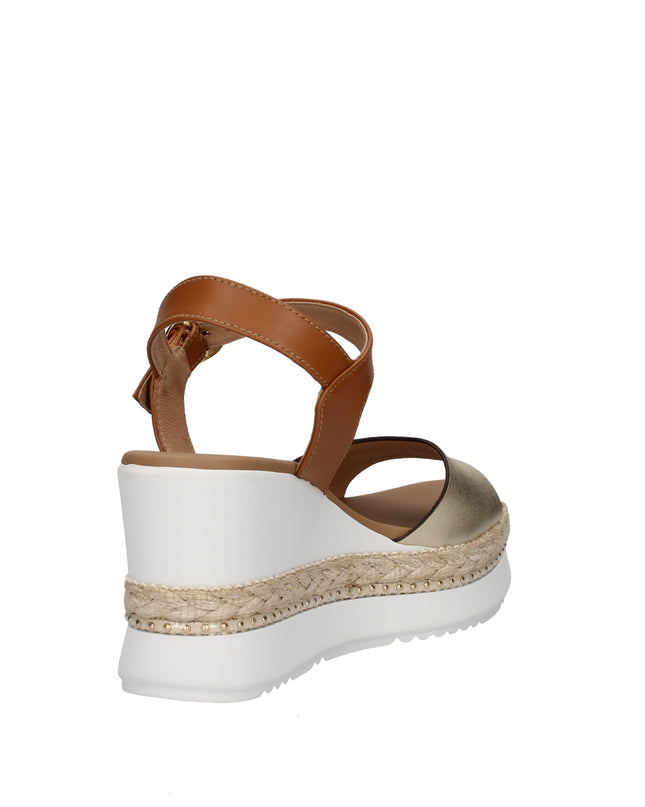 Nero Giardini sandali con zeppa in pelle