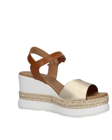 Nero Giardini sandali con zeppa in pelle