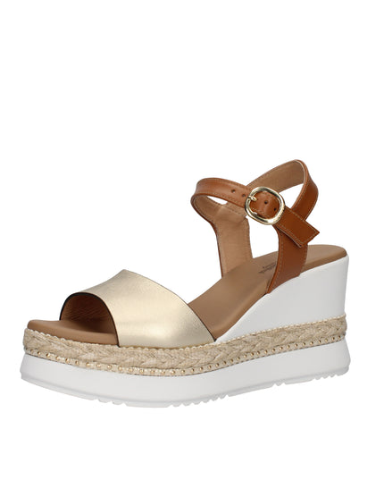 Nero Giardini sandali con zeppa in pelle