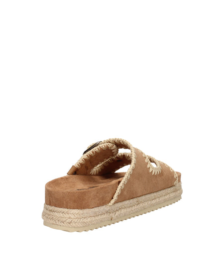 Refresh sandali con doppia fibbia in pelle scamosciata e tessuto