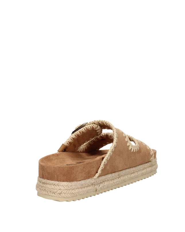 Refresh sandali con doppia fibbia in pelle scamosciata e tessuto