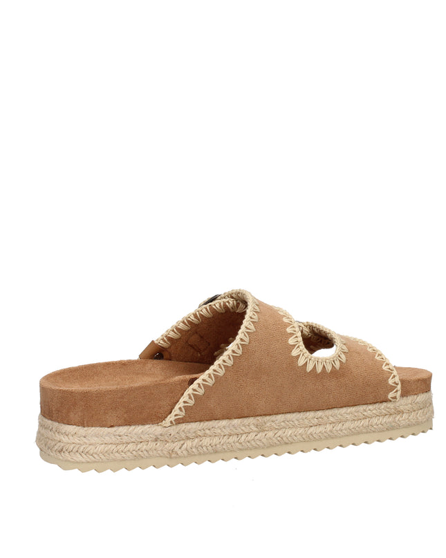 Refresh sandali con doppia fibbia in pelle scamosciata e tessuto