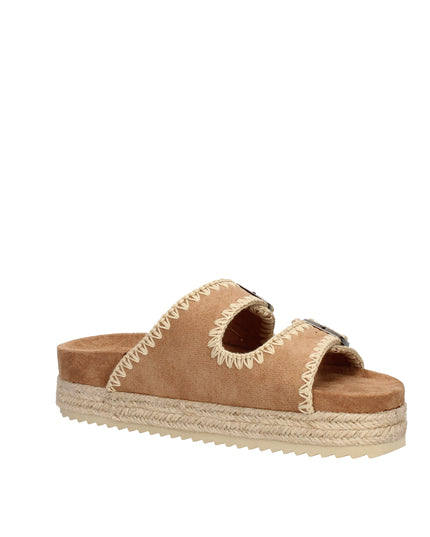 Refresh sandali con doppia fibbia in pelle scamosciata e tessuto