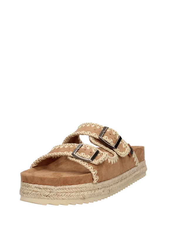 Refresh sandali con doppia fibbia in pelle scamosciata e tessuto