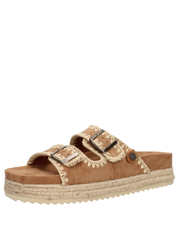 Refresh sandali con doppia fibbia in pelle scamosciata e tessuto