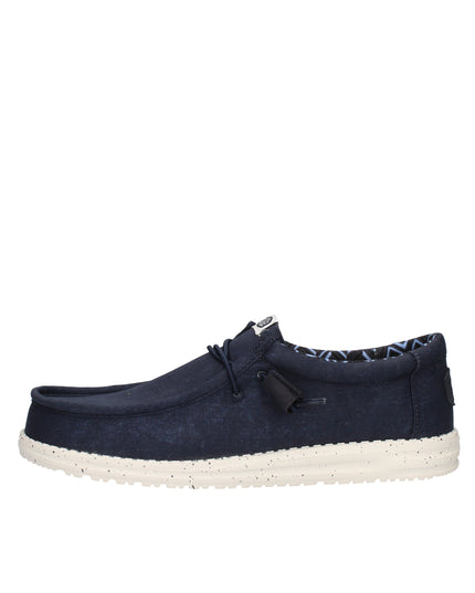 Hey Dude Wally Stretch Canvas mocassini in tessuto elasticizzato con lacci elastici blu