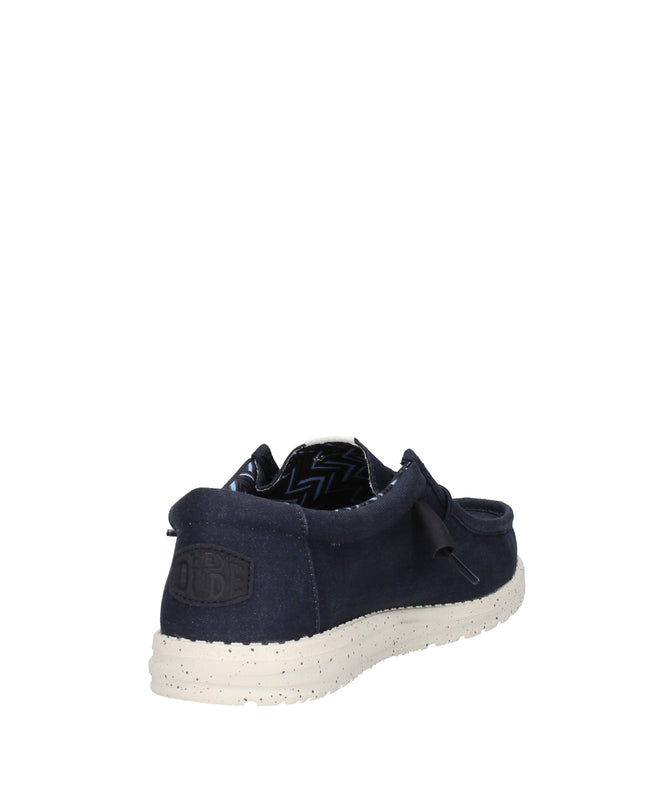 Hey Dude Wally Stretch Canvas mocassini in tessuto elasticizzato con lacci elastici blu