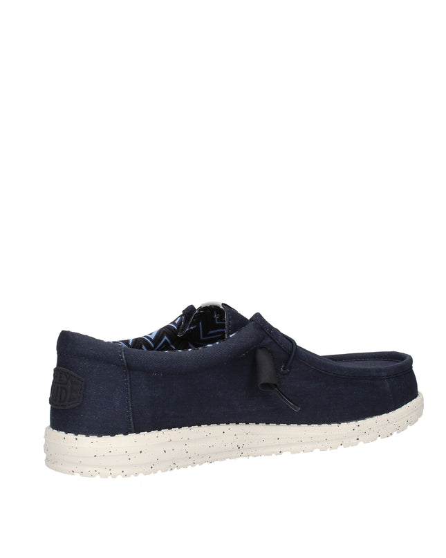 Hey Dude Wally Stretch Canvas mocassini in tessuto elasticizzato con lacci elastici blu