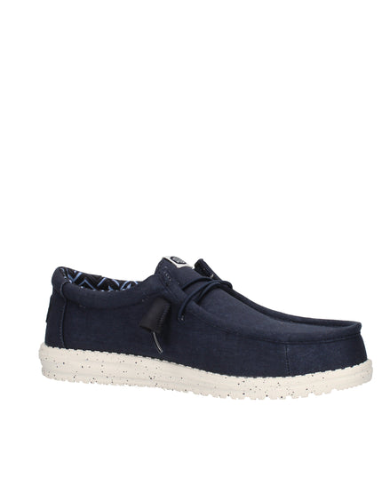 Hey Dude Wally Stretch Canvas mocassini in tessuto elasticizzato con lacci elastici blu