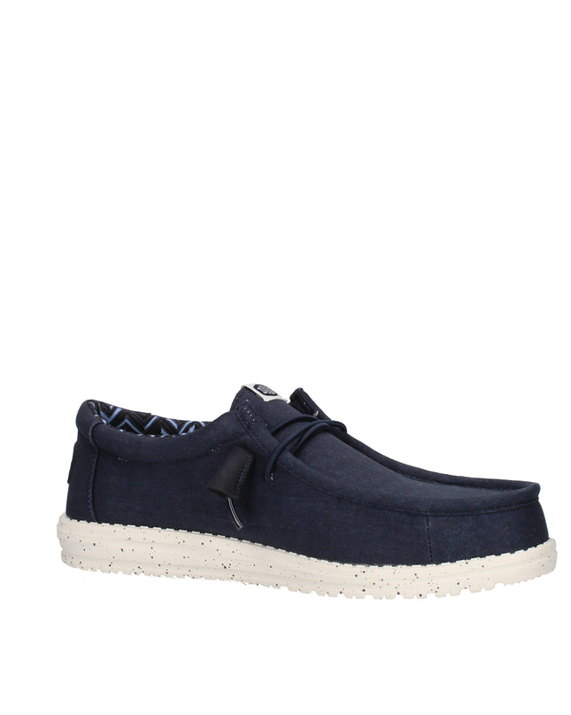 Hey Dude Wally Stretch Canvas mocassini in tessuto elasticizzato con lacci elastici blu