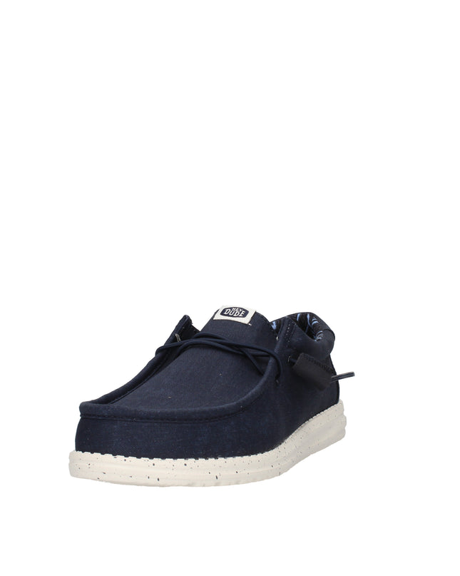 Hey Dude Wally Stretch Canvas mocassini in tessuto elasticizzato con lacci elastici blu
