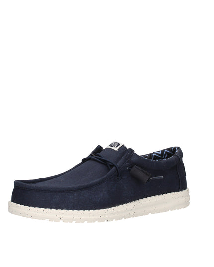 Hey Dude Wally Stretch Canvas mocassini in tessuto elasticizzato con lacci elastici blu