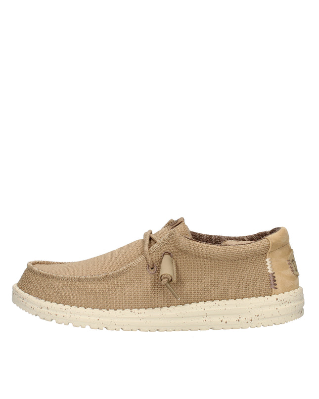 Hey Dude Wally Sport Mesh mocassini in tessuto con lacci elastici Beige