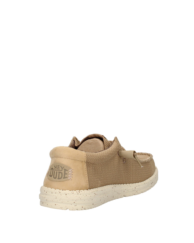 Hey Dude Wally Sport Mesh mocassini in tessuto con lacci elastici Beige