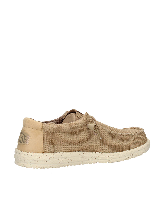 Hey Dude Wally Sport Mesh mocassini in tessuto con lacci elastici Beige