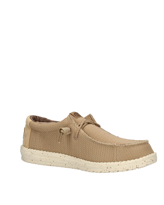 Hey Dude Wally Sport Mesh mocassini in tessuto con lacci elastici Beige