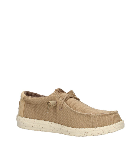 Hey Dude Wally Sport Mesh mocassini in tessuto con lacci elastici Beige