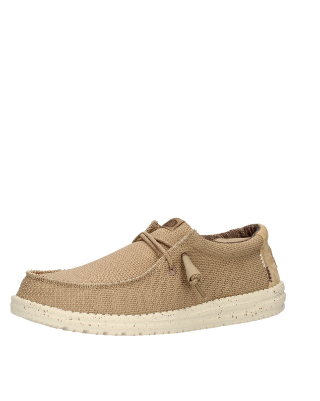 Hey Dude Wally Sport Mesh mocassini in tessuto con lacci elastici Beige