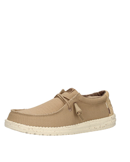 Hey Dude Wally Sport Mesh mocassini in tessuto con lacci elastici Beige