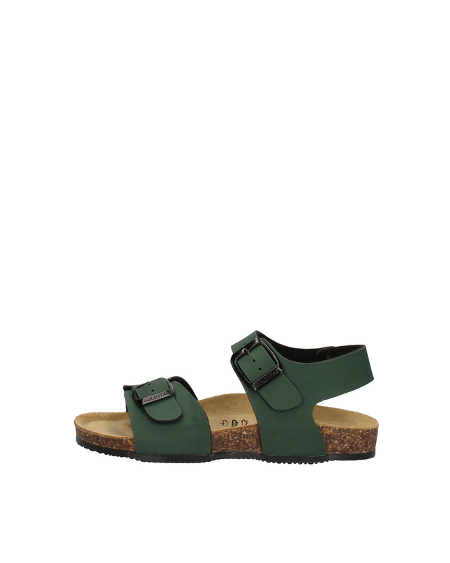 Goldstar sandali in pelle con doppia fibbia verde