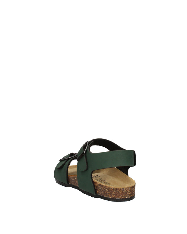 Goldstar sandali in pelle con doppia fibbia verde