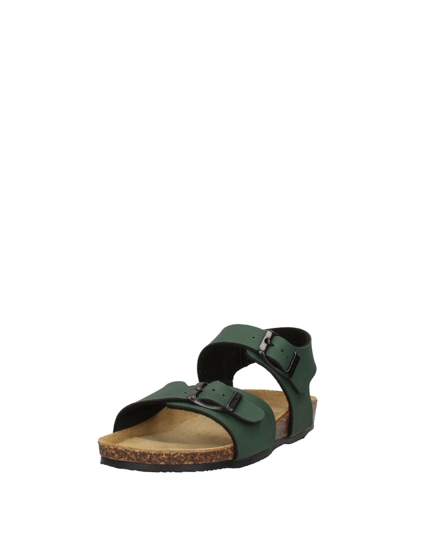 Goldstar sandali in pelle con doppia fibbia verde