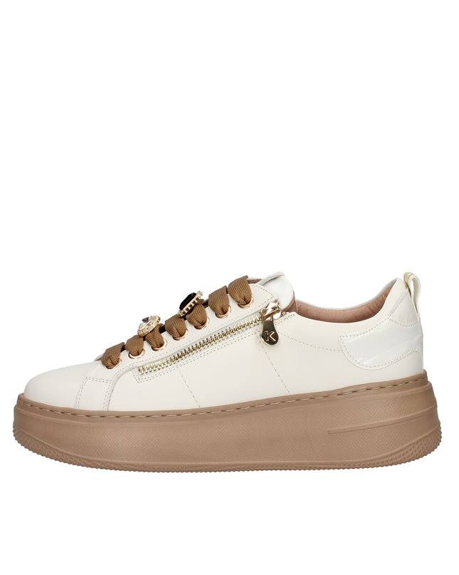 Keys sneakers in pelle con dettagli gioiello sui lacci