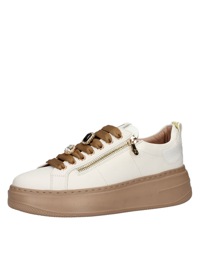 Keys sneakers in pelle con dettagli gioiello sui lacci