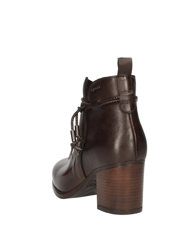 Igi&co stivaletti con tacco effetto legno e nappina