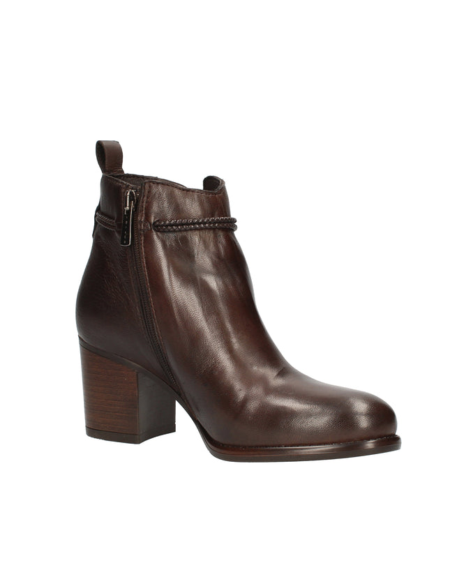 Igi&co stivaletti con tacco effetto legno e nappina