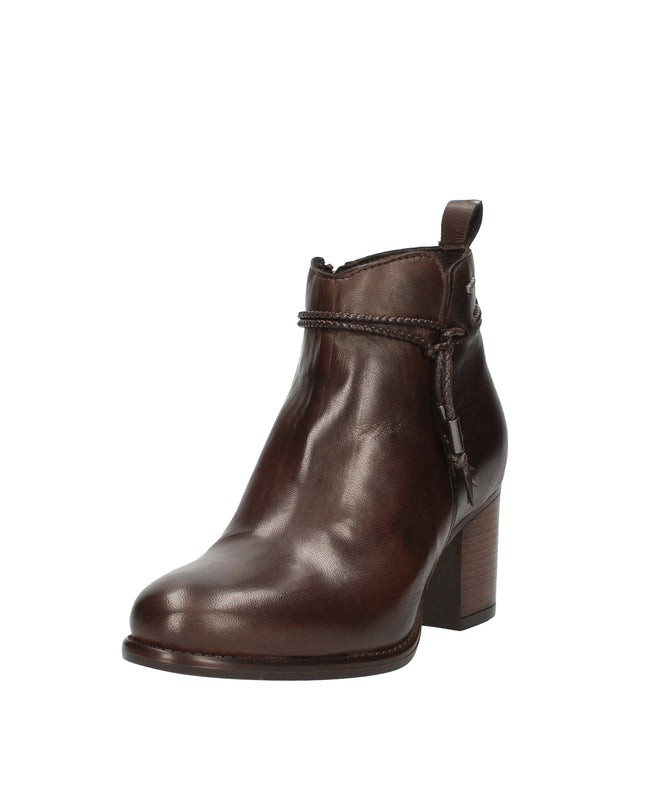 Igi&co stivaletti con tacco effetto legno e nappina