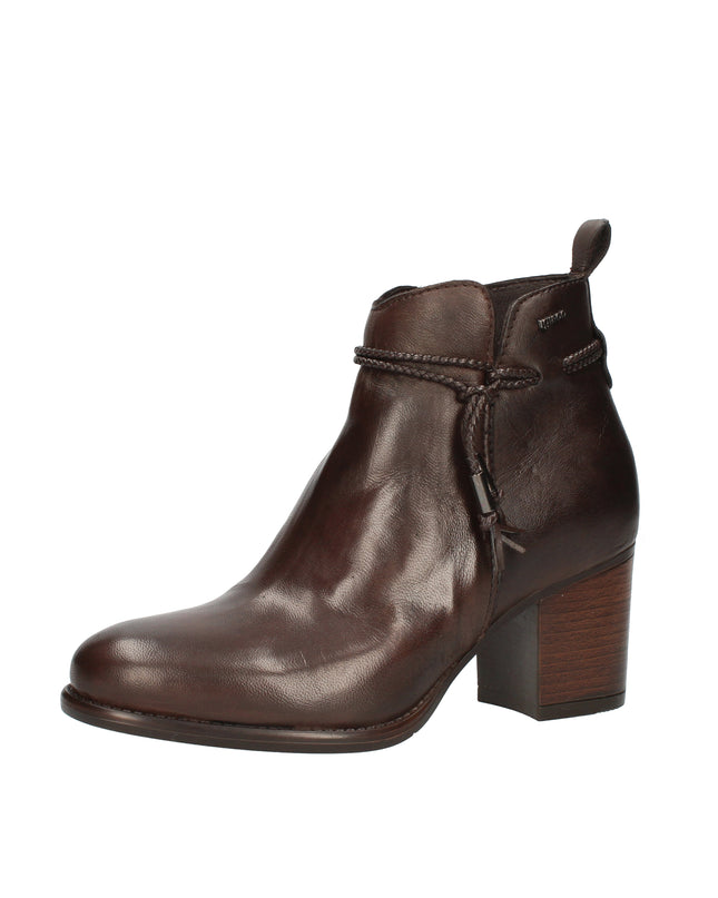 Igi&co stivaletti con tacco effetto legno e nappina