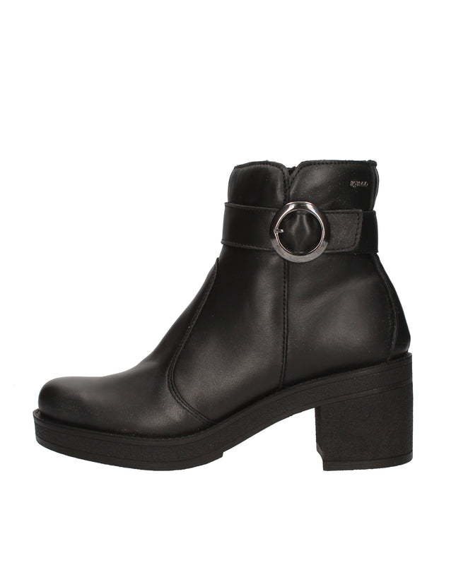 Igi&co stivaletti in pelle con tacco a blocco fibbia decorativa