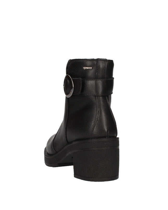 Igi&co stivaletti in pelle con tacco a blocco fibbia decorativa