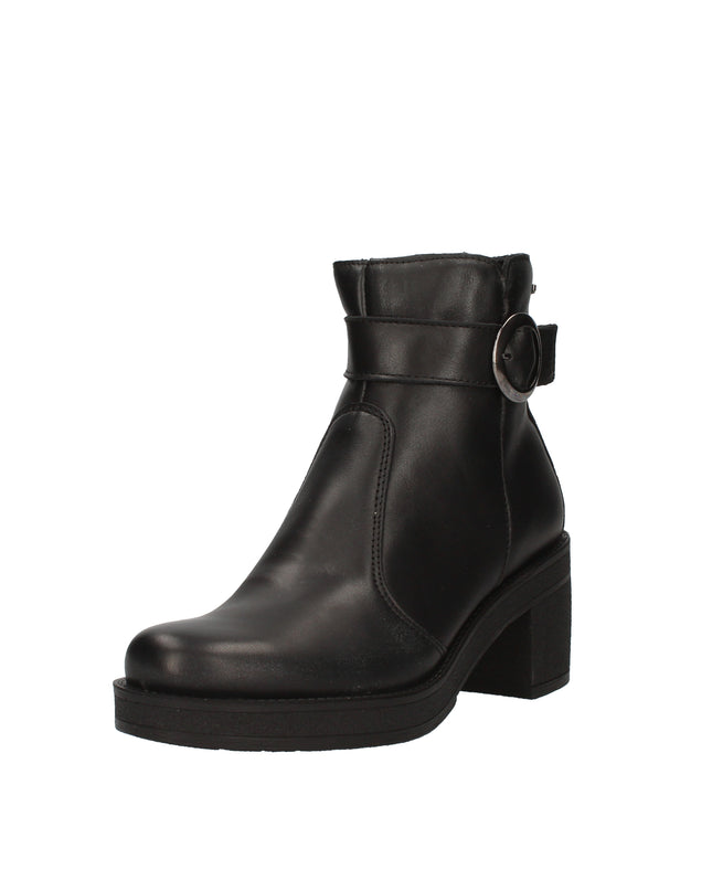 Igi&co stivaletti in pelle con tacco a blocco fibbia decorativa