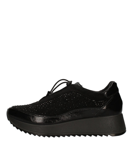 Enval Soft sneakers in pelle e camoscio con strass e lacci elastici