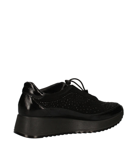 Enval Soft sneakers in pelle e camoscio con strass e lacci elastici