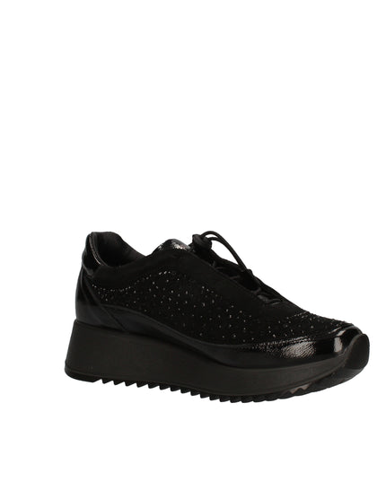 Enval Soft sneakers in pelle e camoscio con strass e lacci elastici