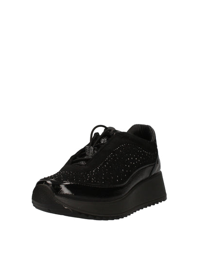 Enval Soft sneakers in pelle e camoscio con strass e lacci elastici