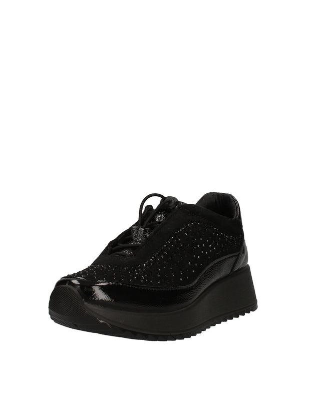 Enval Soft sneakers in pelle e camoscio con strass e lacci elastici