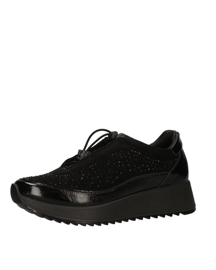 Enval Soft sneakers in pelle e camoscio con strass e lacci elastici