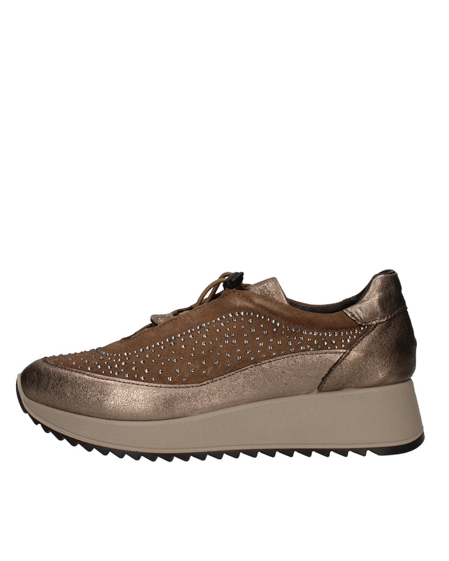 Enval Soft sneakers in pelle e camoscio con strass e lacci elastici